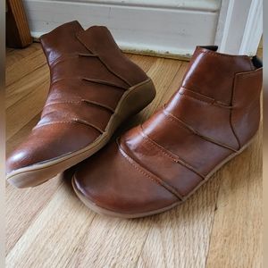 Faux leather ankle boots